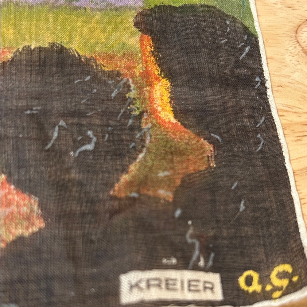 Kreier Cotton Scarf with Artistic Print - Picture 7 of 8